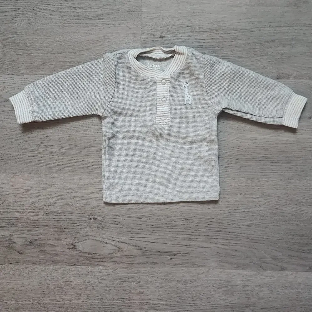 Carter's Boy's Infant Waffle Knit Long Sleeve Shirt & Pants Set Size Newborn NB